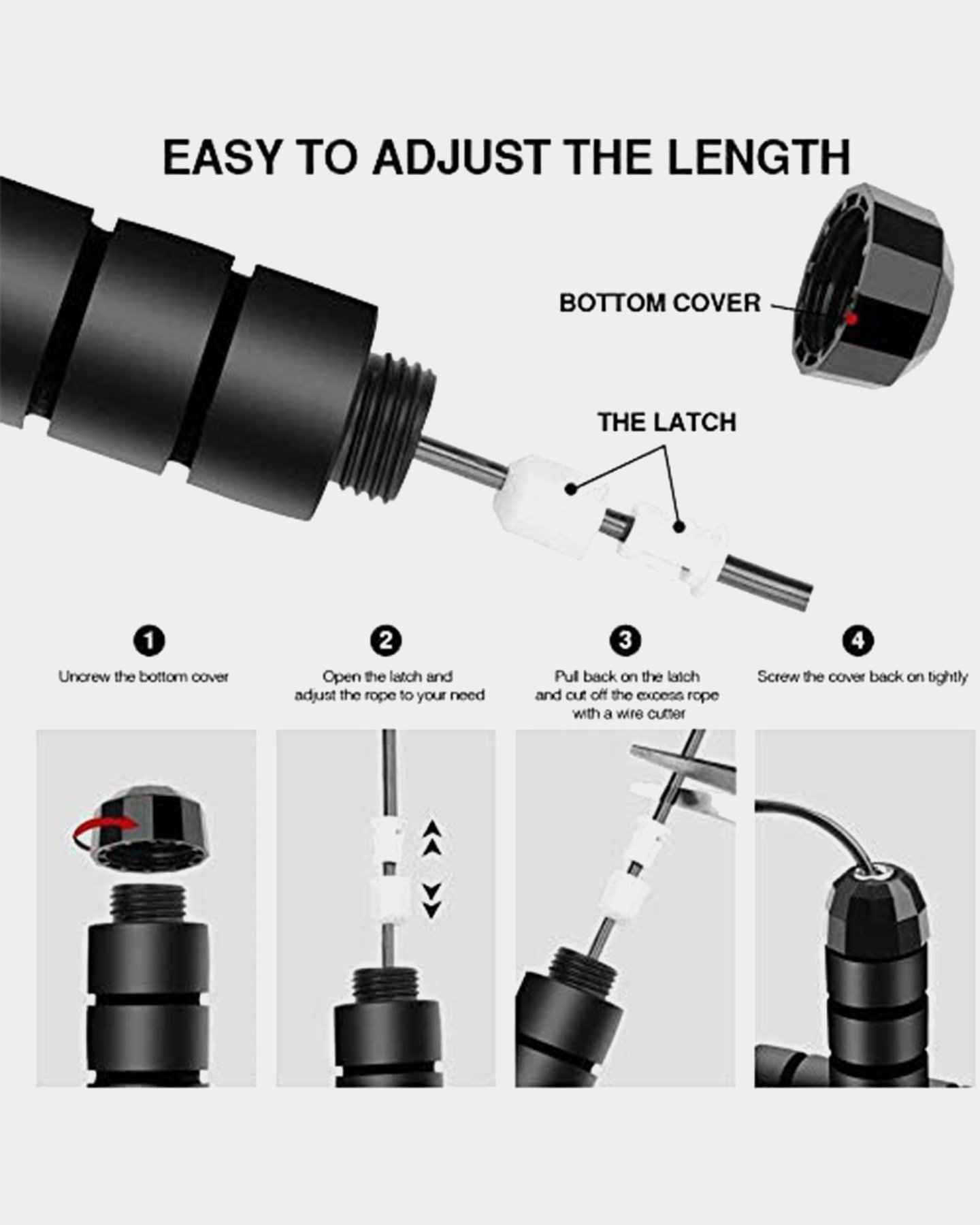 Jump Rope Adjustable Black - Image 4