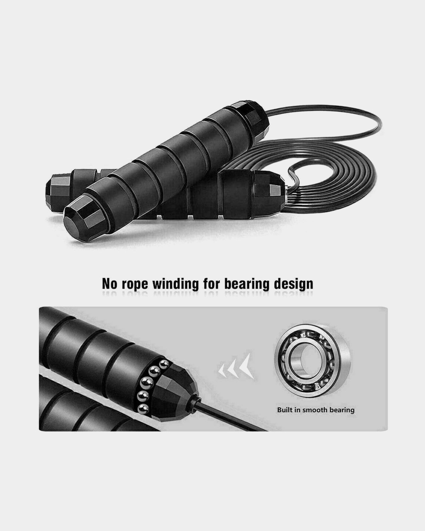Jump Rope Adjustable Black - Image 5