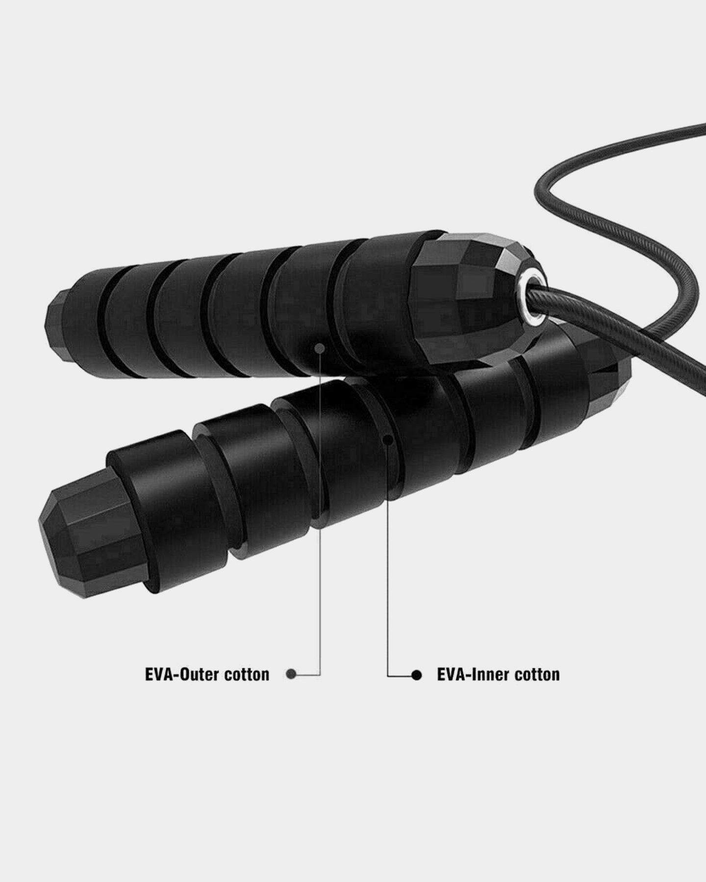 Jump Rope Adjustable Black - Image 3
