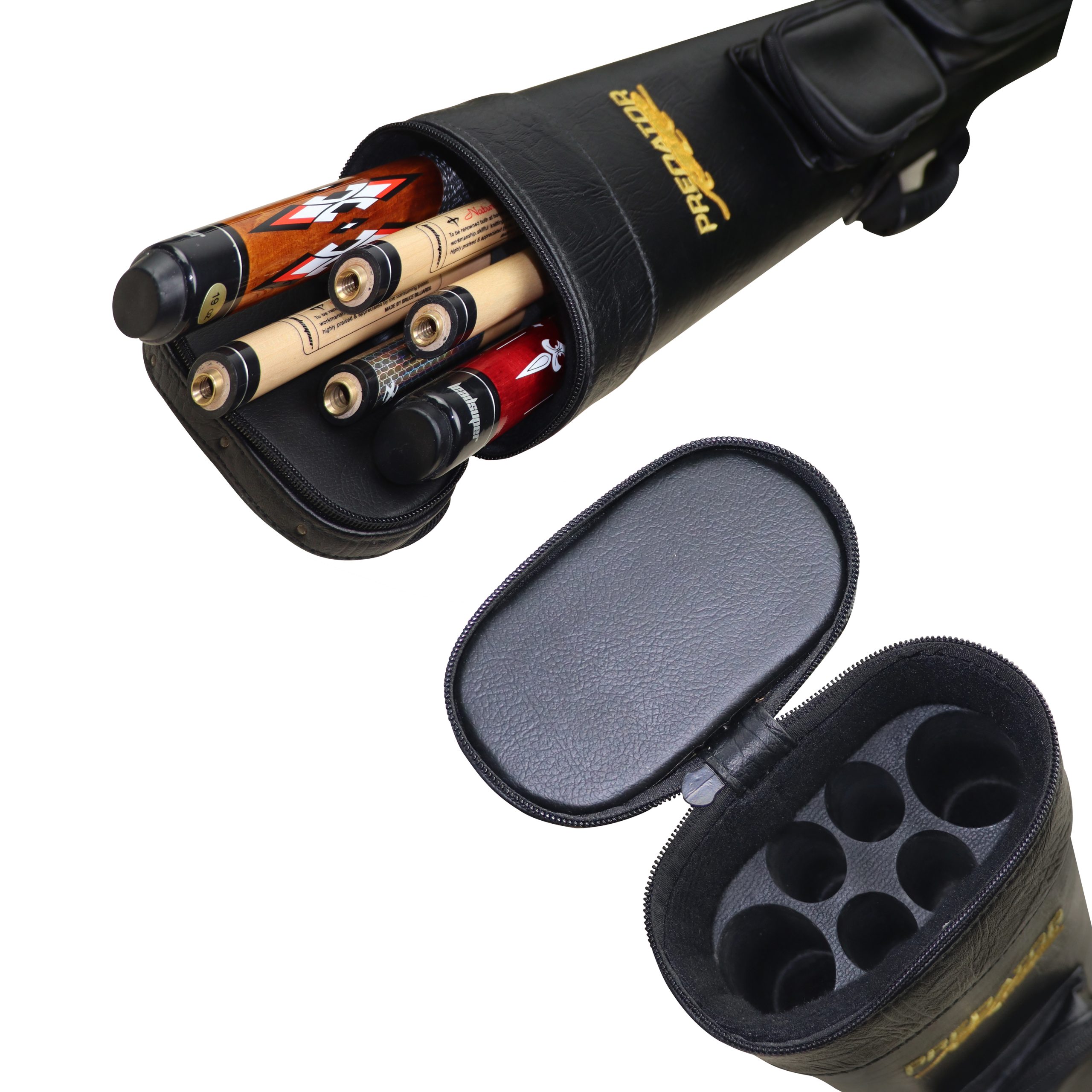 Pool Cue Black Leather Carry Bag Predator - Image 2