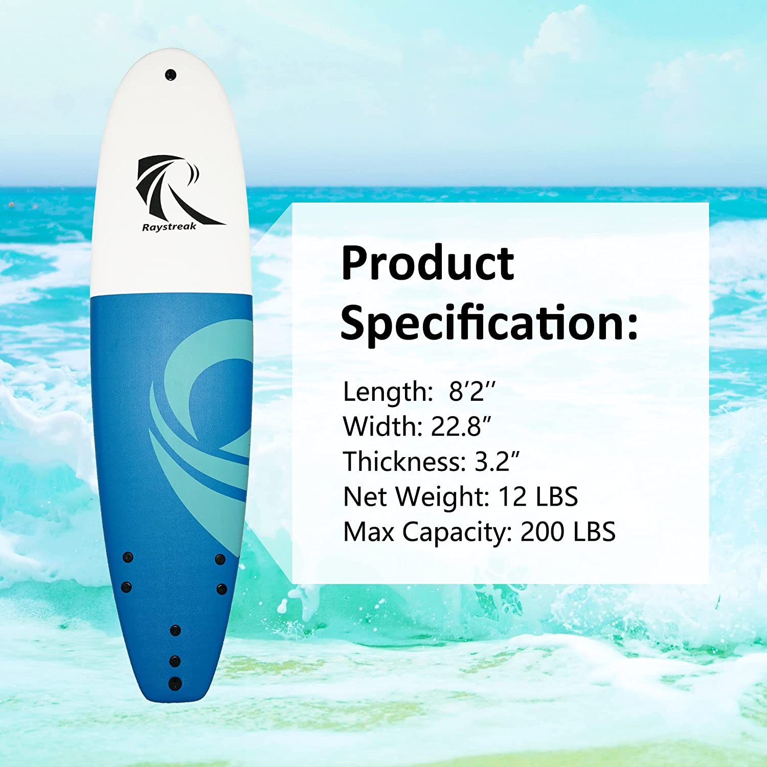 RAYSTREAK Foam Soft Surfboard - Image 5