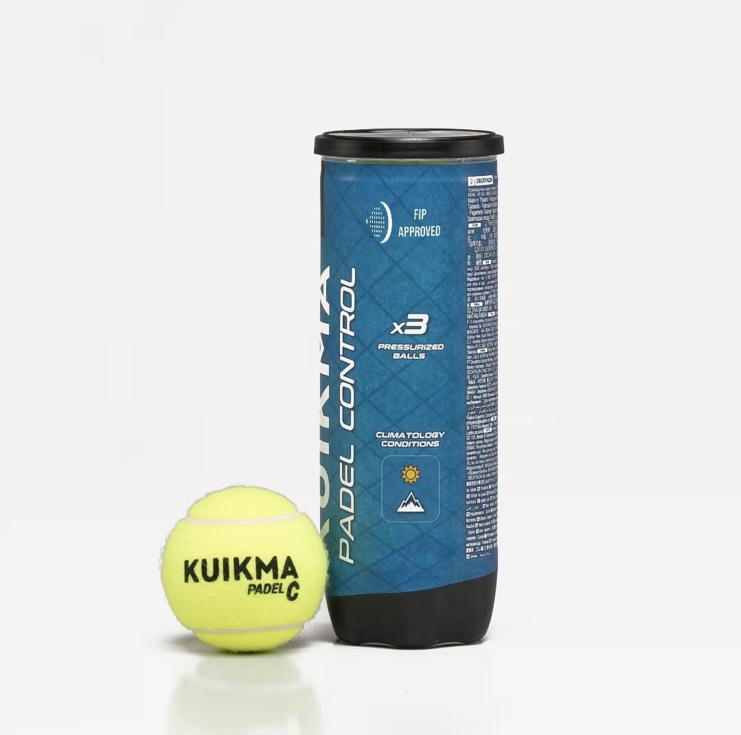 FIP Approved Pressurised Kuikma Padel Balls PB Control - Pack of 3 - Image 2